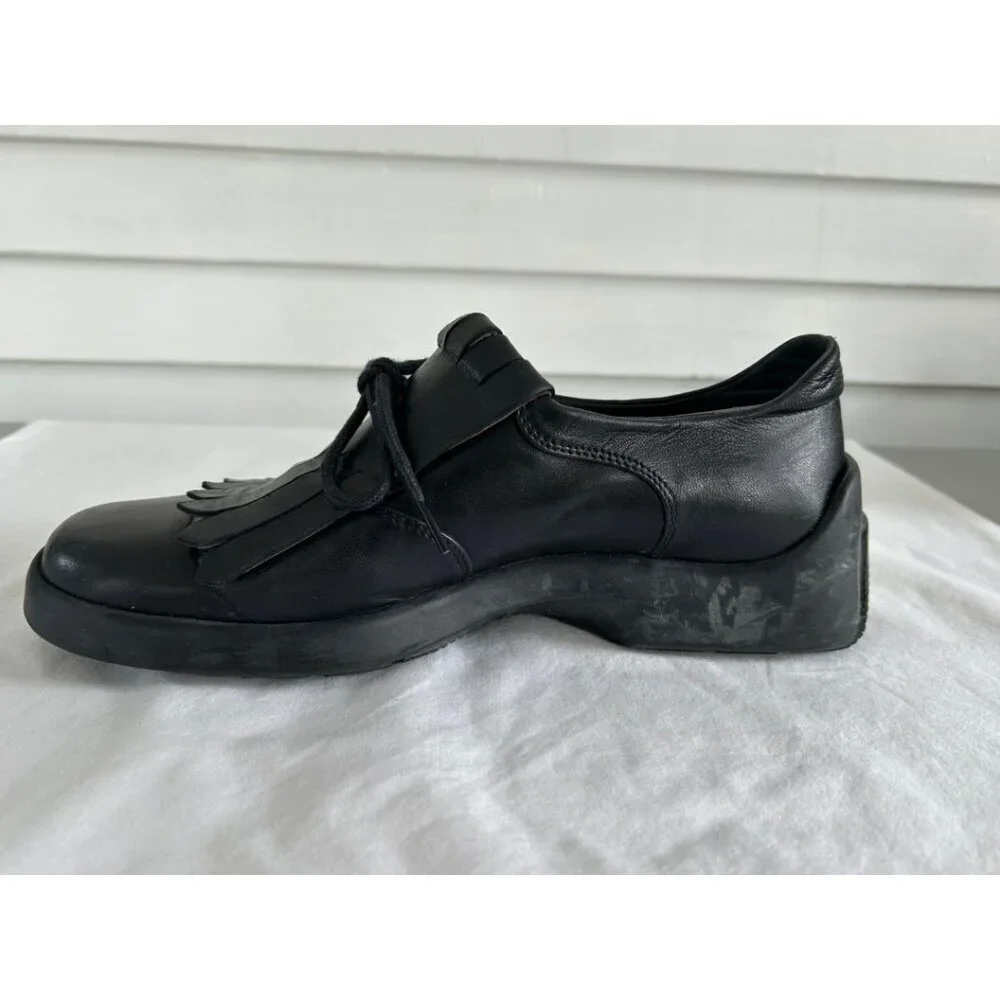 Bruno Magli Sport Mens Black Fringe Leather Lace-Up Oxford Shoes Size‎ 37.5